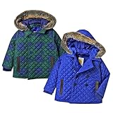 ベビー服 男の子 アウター ピーコート Moujonjon ムージョンジョン 中綿キルト 無地 チェック柄 コーデュロイ切替 デザインボタン 男児 ベビー (1.グリーン/95cm)