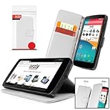Orzly - Multi-Function Wallet Case for LG NEXUS 5 - WHITE Leather Effect Wallet Style Phone Case wit