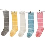 子供 ベビー 靴下 ハイソックス 可愛い上品なデザイン キッズ 女の子 綿ソックス 薄地 吸湿 抗菌 無地 (M, ホワイト)