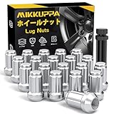 MIKKUPPA M12 x 1.25ラグナット-インフィニティ交換、1993-2021日産アルテマ、1988-2021日産Maxima、スバルアフターホイール20個のクロムクローズドラグナット