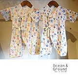 OCEAN&GROUND（オーシャンアンドグラウンド） コンビ肌着 FRISKY FLOWERS (60) 60cm,NV：ネイビー