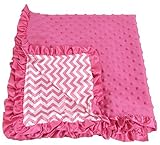 Girls Hot Pink Chevron Print Minky Baby Soft Blanket Receiving Size by Hairbowsunlimited.com