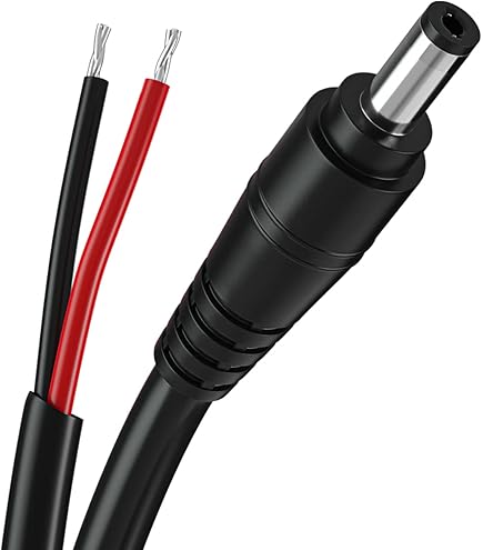 Uxcell 2 Pack 5.5mm X 2.5mm DC Power Pigtails Cable, 90 Degree Right Angle 24V DC Power Male Plug Jack To Bare Wire Open End 3ft Cord Connector For DC Power Supply