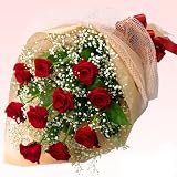誕生日フラワーギフト　花キューピット 赤バラの花束