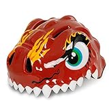 MUDU　5-8歳子供用 ヘルメット 自転車 サイクリング 軽量 アジャスター付き 恐竜型 (レッド, 45cm-55cm)