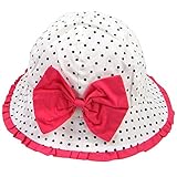 赤ちゃん帽子 日よけ 帽子 ベビー帽子 キッズ ベビー ハット 2歳～2歳3ヶ月帽子 コットン 出産祝い つば広 お出かけ 紫外線対策 UVカット リボン飾り 52cm