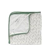 Cat & Dogma 100% Organic Cotton Swaddling Newborn Baby Blanket (I Love You/Sage) [並行輸入品]