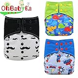 Ohbabyka3点セット 布おむつカバー サイズ調整可 キッズ ベビー 赤ちゃん 新生児 トイレ 布おむつカバー 布オムツカバー 70cm 80cm 90cm 子供 保育園 入園準備 入園グッズ 男