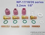CHNsalescom 18本TIGスタビガスレンズセラミックノズル＆パイレックスカップキットWP-17/18/26 3.2mm 1/8
