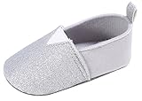 EOZY ベビー シューズ ファーストシューズ 柔らかい 赤ちゃん靴 女の子 女児 幼児 新生児 ベビー スニーカー 出産祝い プレゼント シルバー 13cm