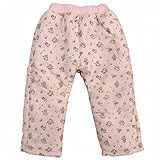 スノーパンツ 防寒 ズボン ベビー 女の子 小花柄 中綿 パンツ ピンク 90