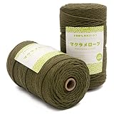 Rruize マクラメロープ 3mm 200m 2巻セット マクラメ糸 コットン糸 綿紐 天然素材 マクラメ ハンドメイド 手芸用 (グリーン, 200m*2)