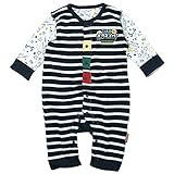 《春秋冬対応》 LoveLoveKids(ラブラブキッズ) ガーゼ裏毛ボーダー+ロゴ星Ptフィットモンキーオール 80cm /ネイビー NO.KK-31-1433