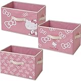 ハローキティ どこでも収納ボックス(3個セット) ピンク×ホワイト YTCF-3PKKR(PI/WH)