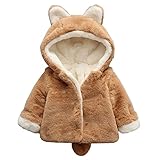 Yangelo コート アウター キッズ ベビー 裏起毛　フード付き 子供ドレス フード付き 防寒 ベビー服 暖かい アウターウェア ソフトコート ウサギ 耳 男女兼用 size 身長73-80ｃｍ対