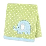 Carter's Plush Fluffy Fleece Blanket, Elephant/Turquoise by Carter's