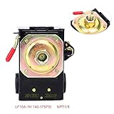 YaeTek エアーコンプレッサー 圧力スイッチ 0.8Mpa 補修 修理 交換用 サイドスイッチ型 (1ポート/140-175PSI)