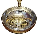 シルバーバスルームシンクセラミック磁器ラウンド容器シンクアートBasin Above theカウンタ16 x 16、パック1