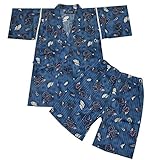 甚平スーツ キッズ ベビー 男の子 女の子 子供 夏物 ドラゴン 金魚 ネコ タヌキ イチゴ fo-jib 120 No.05