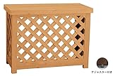 室外機カバー 国産杉 ●アジャスター付き 斜め格子 内寸：幅896ｍｍ×奥行397ｍｍ×高さ710ｍｍ NL（ナチュラル）色