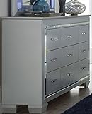 Allura 9引き出しドレッサー&ミラーW / LED照明でシルバー 標準 1916-5
