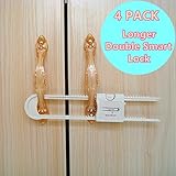 tbeloved赤ちゃん子、キャビネットロック安全キャビネットロック、2rd世代アップグレードデュアルスマートロックのノブ、ハンドル( noドリルねじ粘着剤は – 4パックなし、ホワイト) ホワイト 