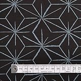 COLORFUL TEXTILE MARKET 生地 ブロード 布 和柄 麻の葉霞・黒 綿100%110cmx100cmD00B1410
