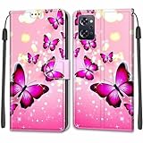 KENHONER 【oppo reno7a 9a 手帳型 ケース】対応 oppo reno7 a ケース 手帳型 おしゃれ 肌感レザー oppo reno9 a ケース 手帳型 内蔵マグネット 耐衝撃 oppo reno7a スマホケース カード収納 スタンド機能 おっぽ スマホ reno7 a reno9 a ケース 全面保護【6.4インチ】 (ピンクの蝶)