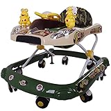 DULPLAY 安全 1 歩行器 ベビー,6-18 ヶ月 Abs 樹脂 ロール オーバーを防ぐため ハンド プッシュ ベビーシンプルウォーカー ブ 音楽とライト -A 28x22x21inch