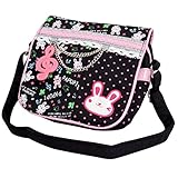 パプピ ショルダーバック 女の子 キッズ ウサギ キャラクターバック ポシェット 子供用 ブラック F