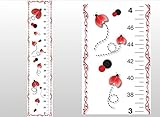 おもちゃ Growth Chart Red Black Ladybug Wall Decals Vinyl Sticker Kids Ladybugs Height Measurement Child