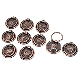 SODIAL(R) 戸棚キャビネット引き出し30ミリメートルディアヴィンテージリングプルノブハンドル10個