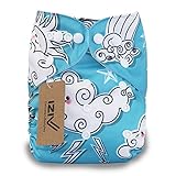 iZiv新生児1厚いおむつ付きオーガニック幼児防水/調整/再利用可能/洗えるポケット布おむつのフィット赤ちゃん0.5-3歳(クラウド)