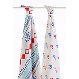 LAT(リー·アンド·タウン)ガーゼおくるみ　高級ベビー用モスリン スワドル ブランケット（多機能）Baby pre-washed bamboo Muslin Swaddle Blanket　2枚セッ