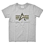 [アルファ インダストリーズ] ALPHA INDUSTRIES INC キッズ Tシャツ 半袖 ロゴ プリント 迷彩 Uネック クルーネック コットン 綿 男の子 女の子