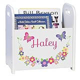 mybambino Personalized、蝶と花明るいBookキャディとラック
