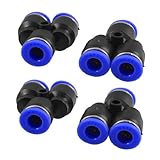 uxcell 4個 エア 配管 Y アダプタ 6mm-6mm ワンタッチ 継手 クイック コネクタ