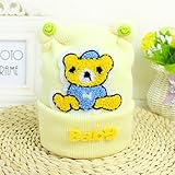 新生児帽子 クリスマス 防寒 ニット帽子 ベア飾り 2017新製品 light yellow