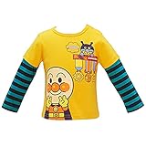 アンパンマン Anpanman 天竺 袖ボーダーフェイクレイヤード 長袖Tシャツ fo-ea3514-ea9123 110cm イエロー
