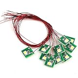 SMD 3528 LEDランプライト１０点セット　PCBボード　20cm赤・黒コード付き　12V-18V　10本セット　 2色選択 (ブライトホワイト)