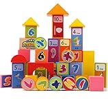 数字パズル 筒入り 木製 お城の 積み木 セットうちの子天才かるい安全つみき デザインつみき 幼児 知育玩具