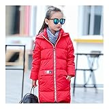 子供服　冬　ダウンジャケット　厚くする　保温　ファッション　レッド　150cm