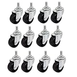 uxcell キャスターホイール 金属 PP M8x15mm ハンドトロリー用 ボールベアリング トロリーキャスター 12個入り