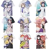 ラブライブ! Tシャツ 半袖 LoveLive Sunshine Aqours 桜内梨子 渡辺曜 黒澤ダイヤ 松浦果南 高海千歌 インナーシャツ 痛い服 3Dプリント 夏服 コスプレ衣装 カジュアル 記念シャツ 男女兼用 (XL,14) [並行輸入品]