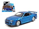 Brian's Nissan Skyline GT-R R34 Blue "Fast & Furious" Movie 1/32 by Jada 97185 by Nissan [並行輸入品]