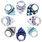 Baby Bandana Drool Bibs for Boys for Drooling、Teething and Feeding、8のパック – 100 %オーガニックコットン幼児用Bibs wi