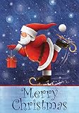 (32cm x 46cm) - Toland Home Garden Skating Santa 32cm x 46cm Decorative USA-Produced Garden Flag