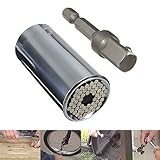 万能ソケット Drillpro ゲイターグリップ セット ソケットアダプターグリップ ユニバーサル レンチ ユニバーサル ソケット ラチェットレンチ ETC-120A 7-19mm パワードリル アダ