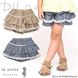 (ラポシェビスキュイ) La poche biscuit 初夏'16/レーヨンダンガリーキュロット 90 ベージュ