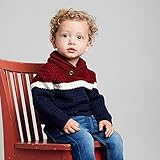 【dave&bella(デイブ・ベラ)】【秋冬/長袖/セーター】　赤・青の長袖プルオーバーニットセーター　ラペル（下襟）付き　　70cm/80cm/90cm/100cm/110cm/120cm/130